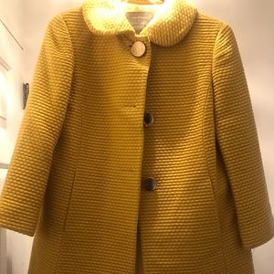 Ann Taylor mustard color texted coat jacket size 2 casual formal blazer button